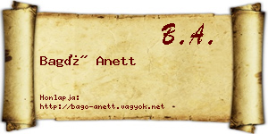 Bagó Anett névjegykártya