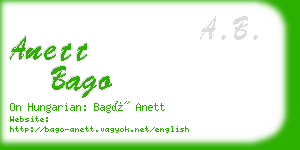 anett bago business card